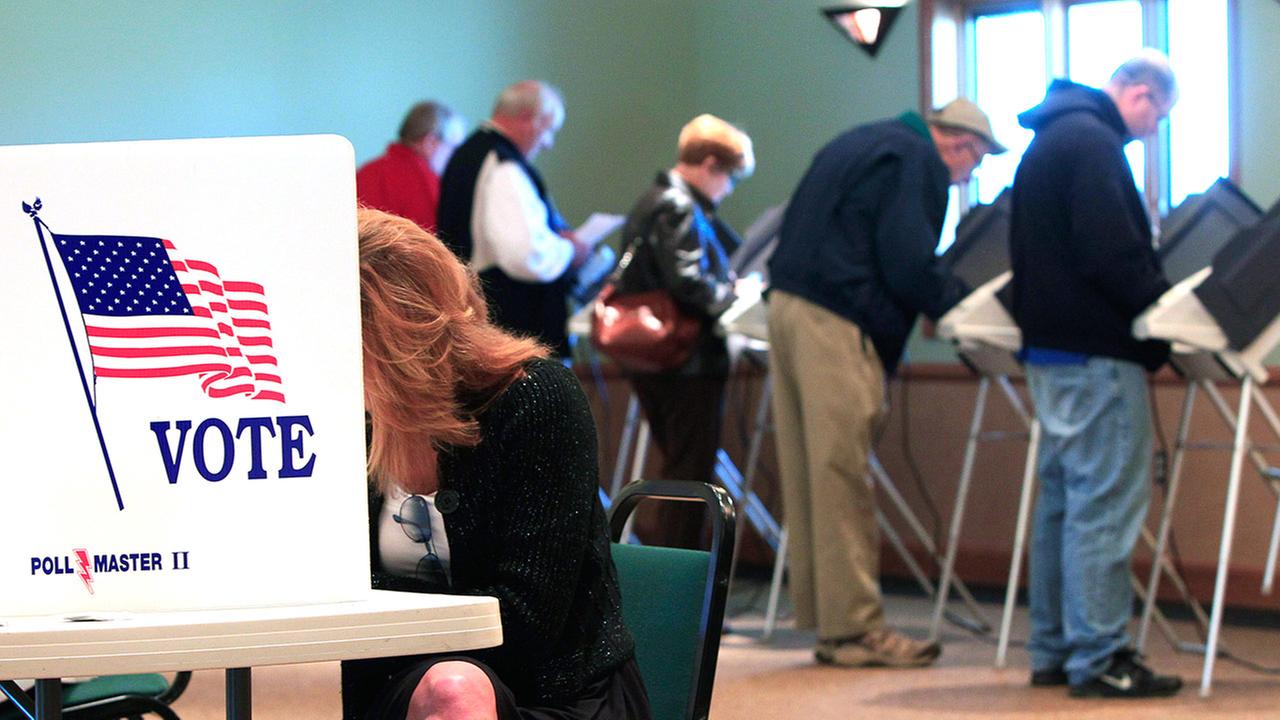 Voters in a voting booth_Election Day