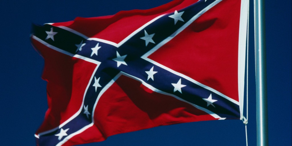 Confederate flag waving