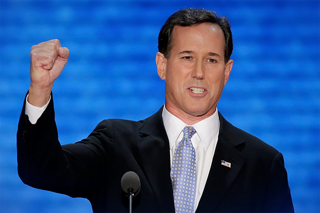 Rick Santorum fist up