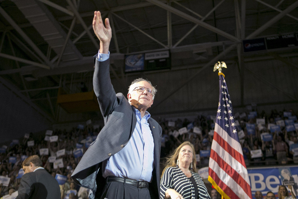 Bernie Sanders at rally