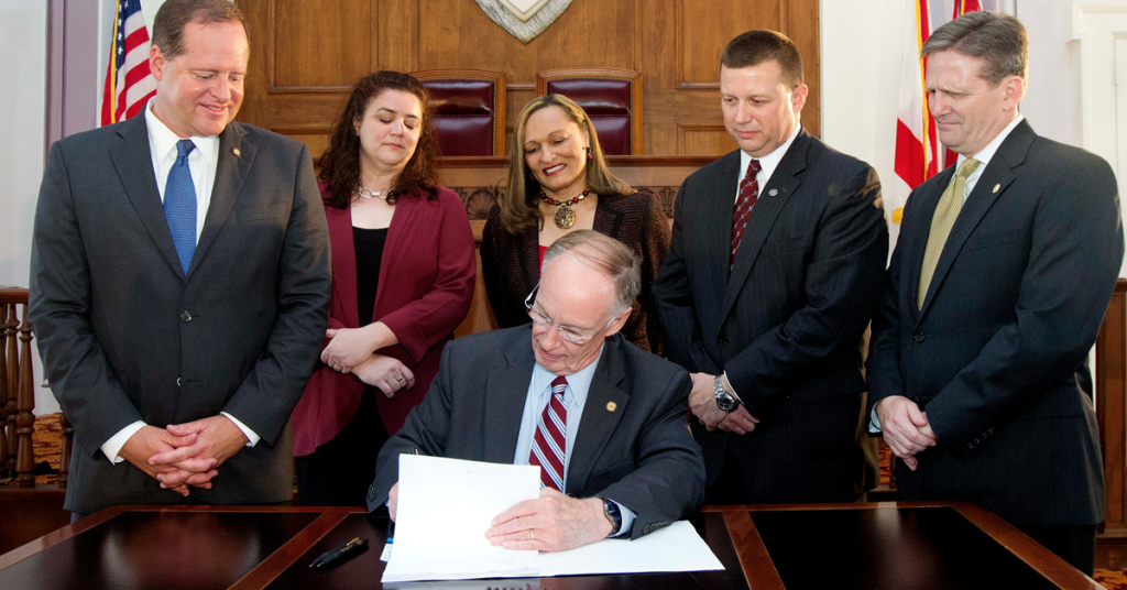 Gov Bentley Signing Law with Cam Ward