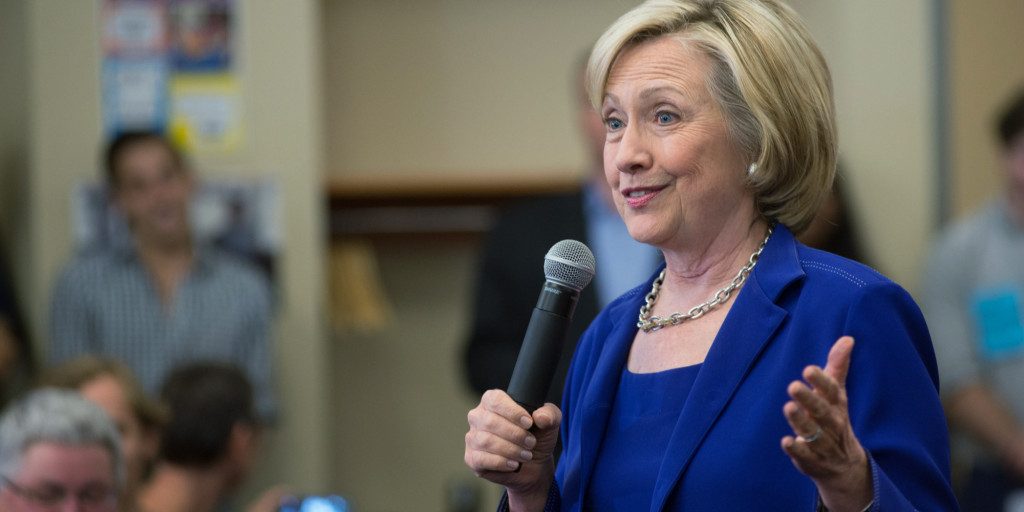 Democratic Presidential Candidate Hillary Clinton Campaigns In Iowa