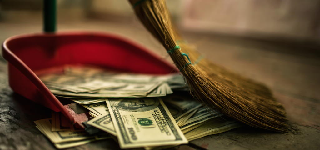 Money in trash_spending
