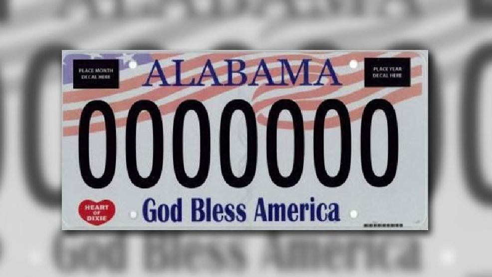 Alabama God Bless America License Plate