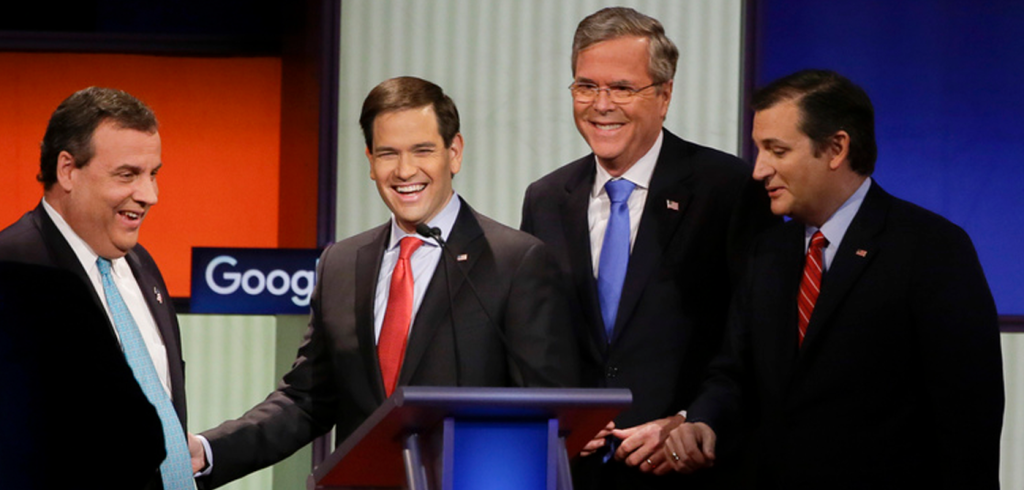 Republicans in Debate_Jeb Bush Chris Christie Marco Rubio Ted Cruz