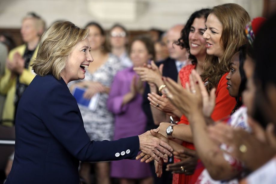 Hillary Clinton with women