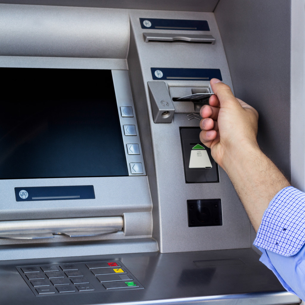 atm machine at bank