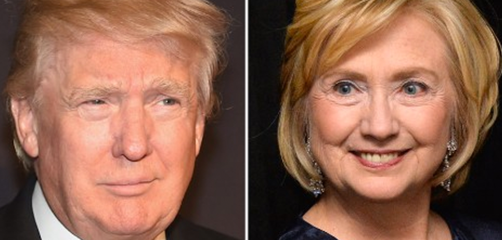 Donald Trump and Hillary Clinton split