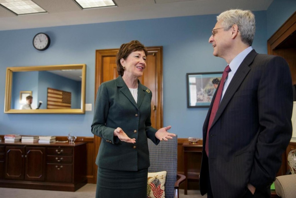 Susan Collins and Merrick Garland