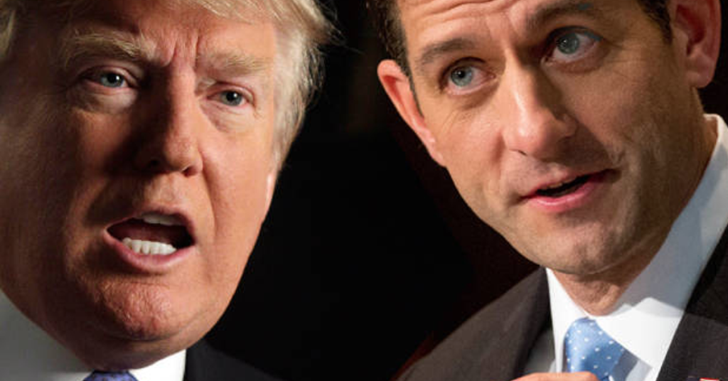 Donald trump and Paul Ryan split