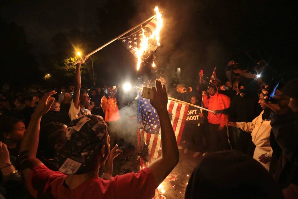 Burning American Flag