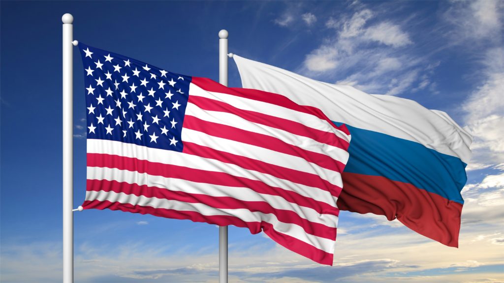 Russia USA flags