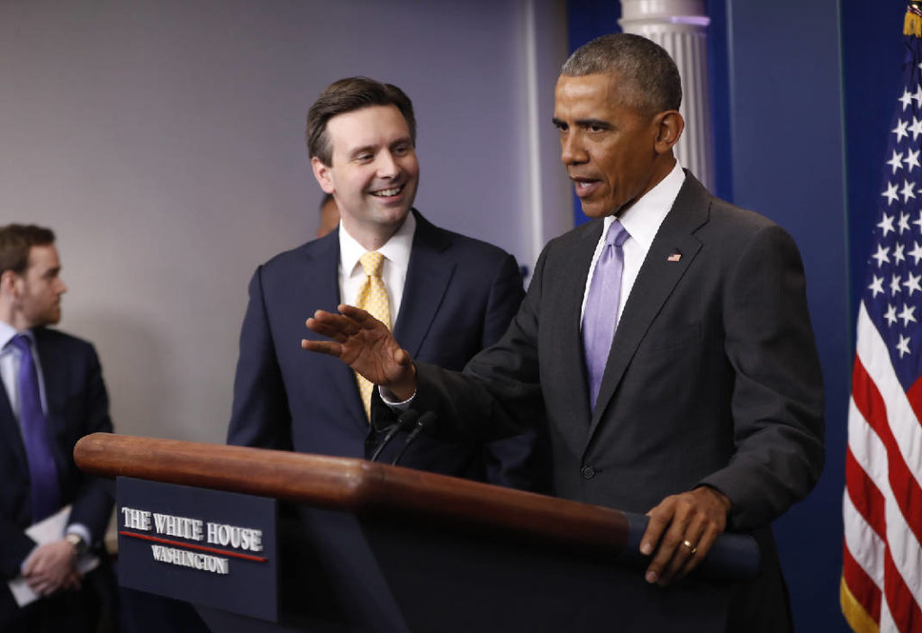 Barack Obama and Josh Earnest