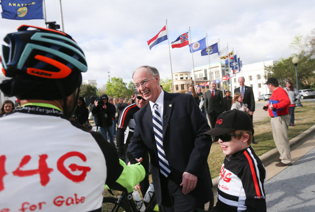 Robert Bentley and cyclists