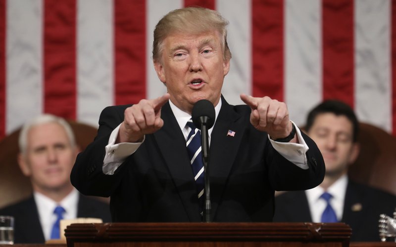 Donald Trump at joint session of Congress