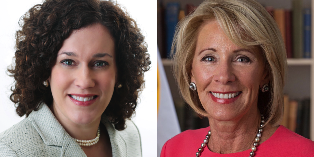 Mary Scott Hunter and Betsy DeVos