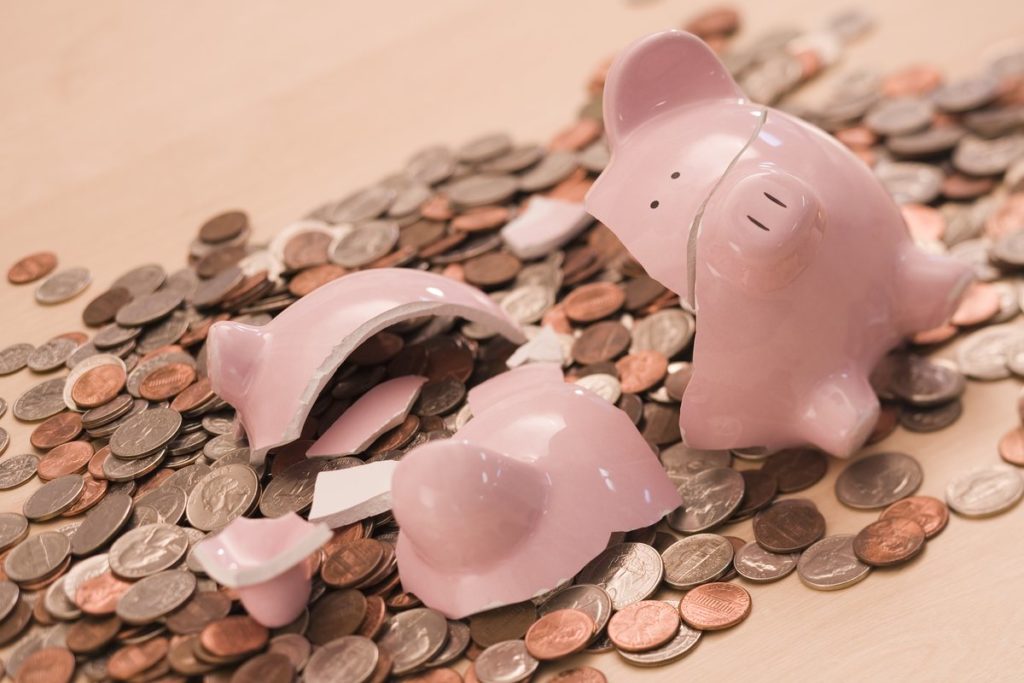 broken piggy bank