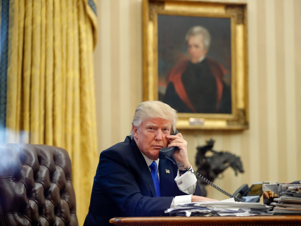 Donald Trump on phone