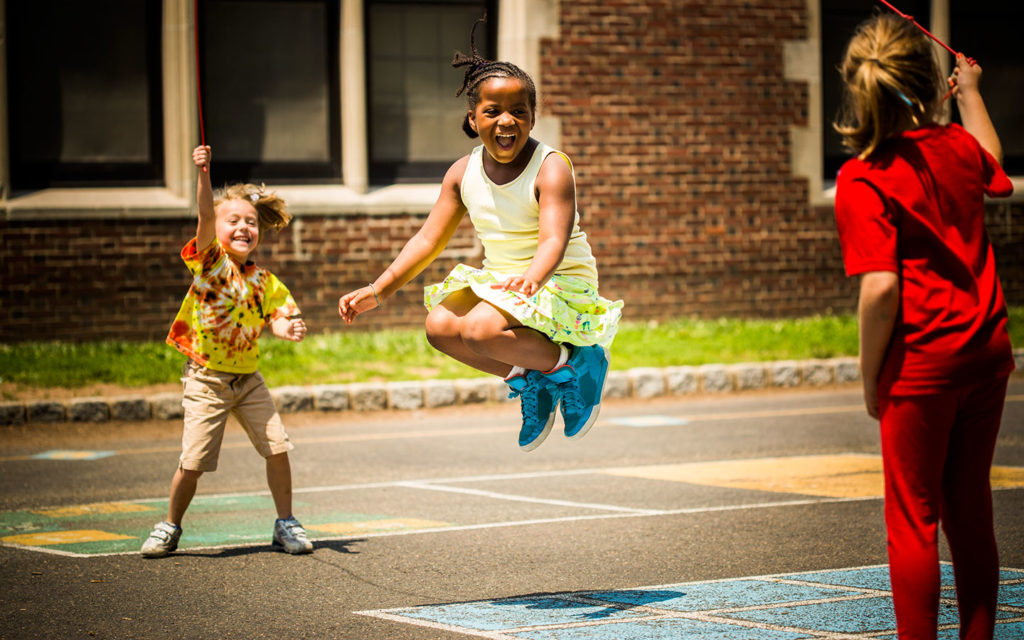 kids playing at school