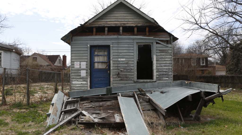 dilapidated house